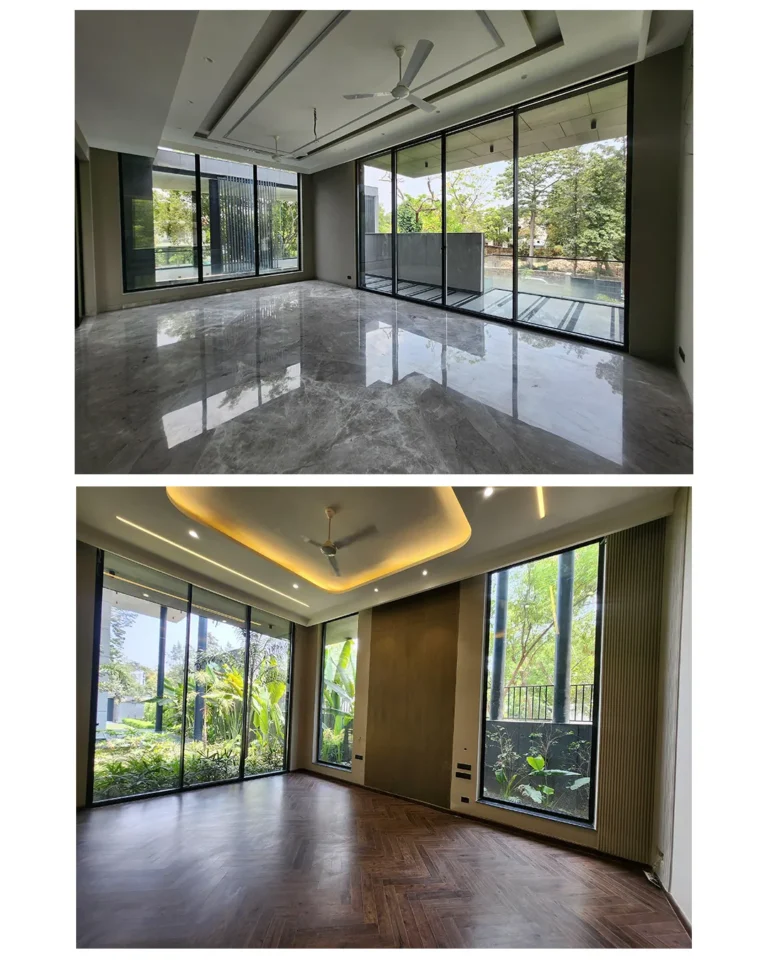Custom Marble Dining and Lighting Scheme